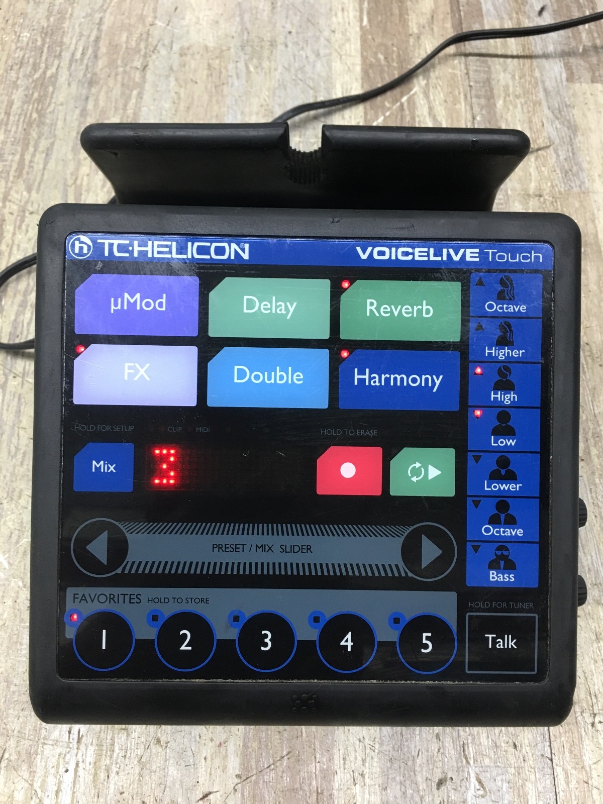 TC Helicon Voicelive Touch Vocal Effects Processor used w/ adpater