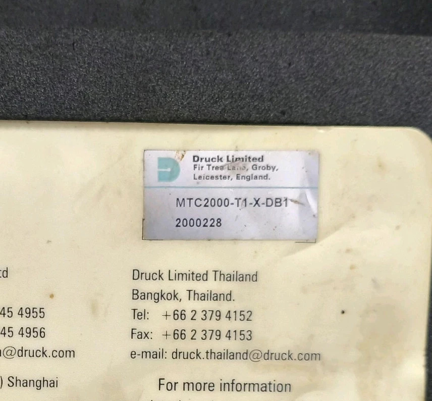 DRUCK MTC2000 CALIBRATION SET MTC2000-T1-X-DB1