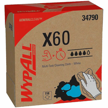 Wypall 34790 Wypall Generalclean X60 Multi-Task Cleaning Cloths, 34790, Pop-Up