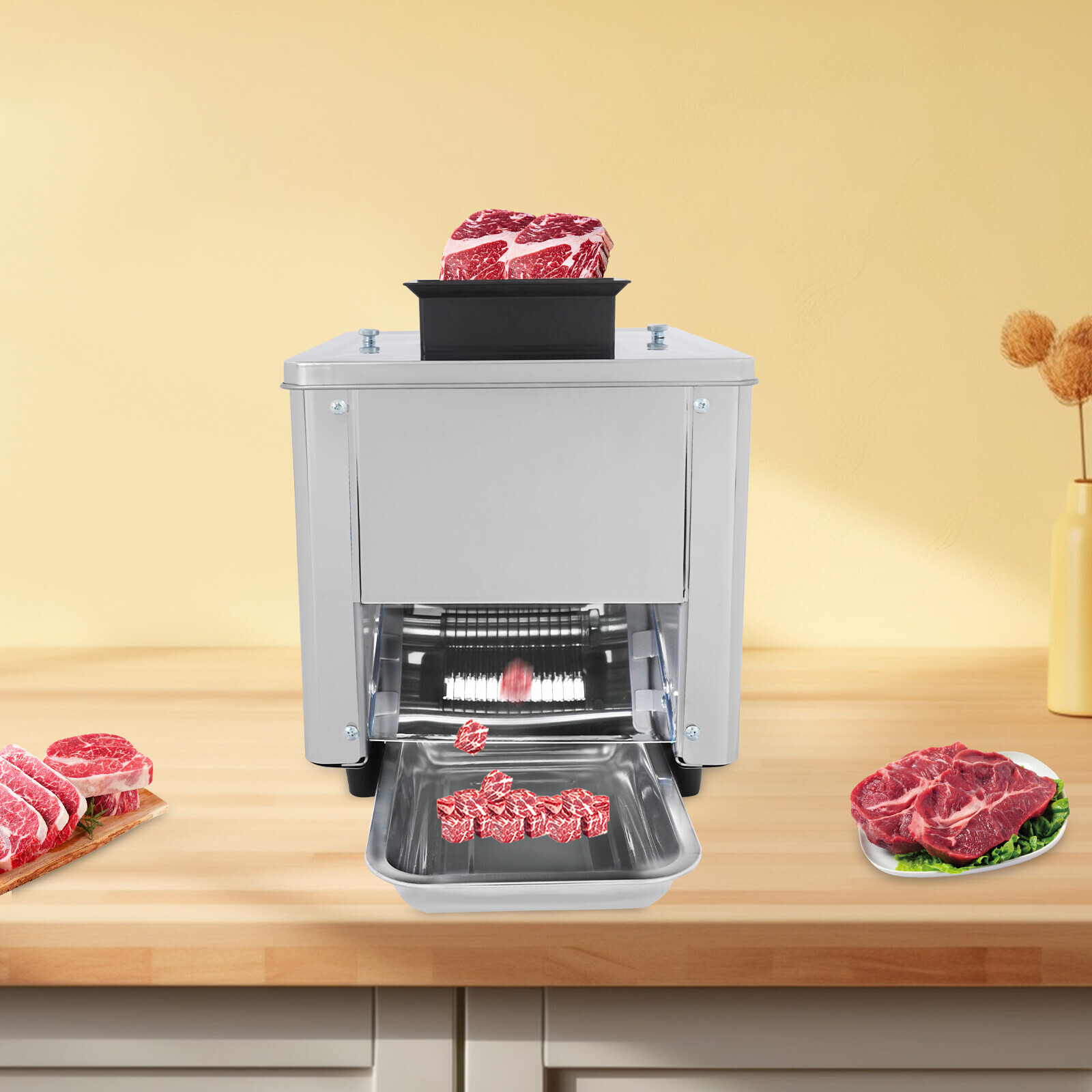 110V Electric Meat Cutter Meat Slicer Shredded Cutting Machine Stainless Steel