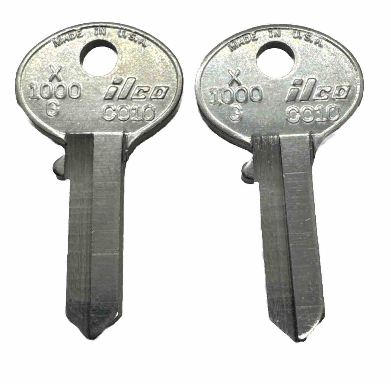 2x Ilco X1000G Key Blanks For Older Corbin Utility Locks Nickel Plated 5 Pin