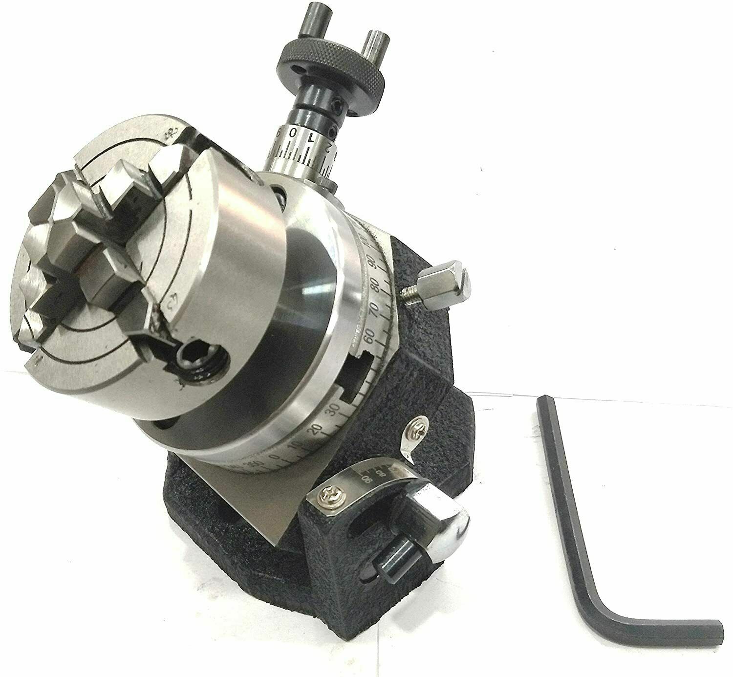 3" Inches(75 mm)Tilting Rotary Table+ 70 mm 4 Jaws Independent Chuck Back Plate