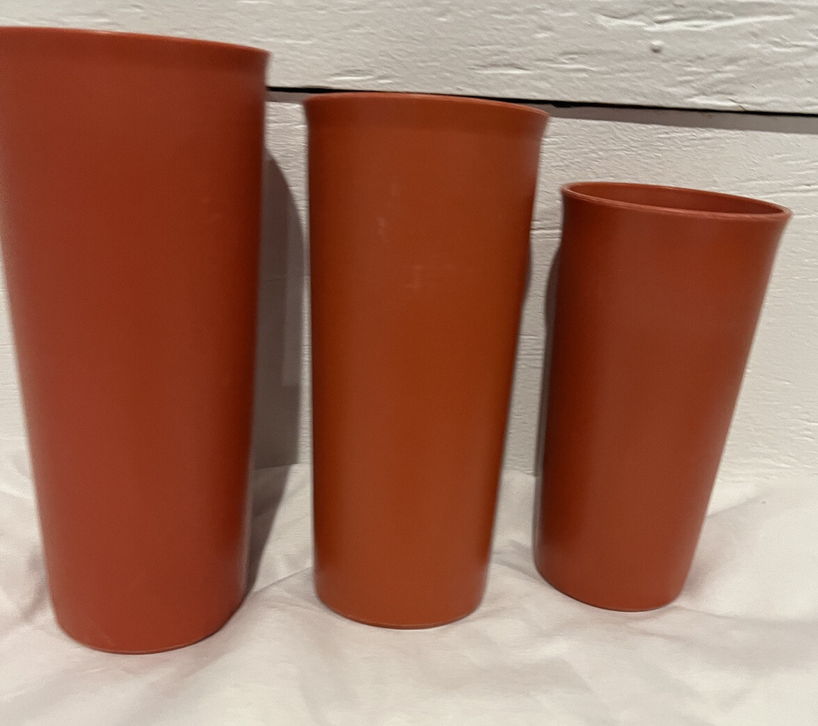 Tupperware Stackable Tumbler Cup Set of 3x Vintage