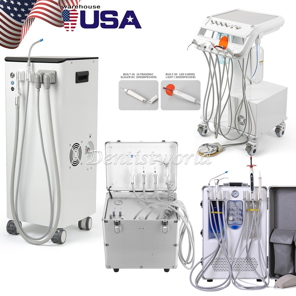 Dental Portable Mobile Delivery Unit System Cart  /Dental Suction System Pump