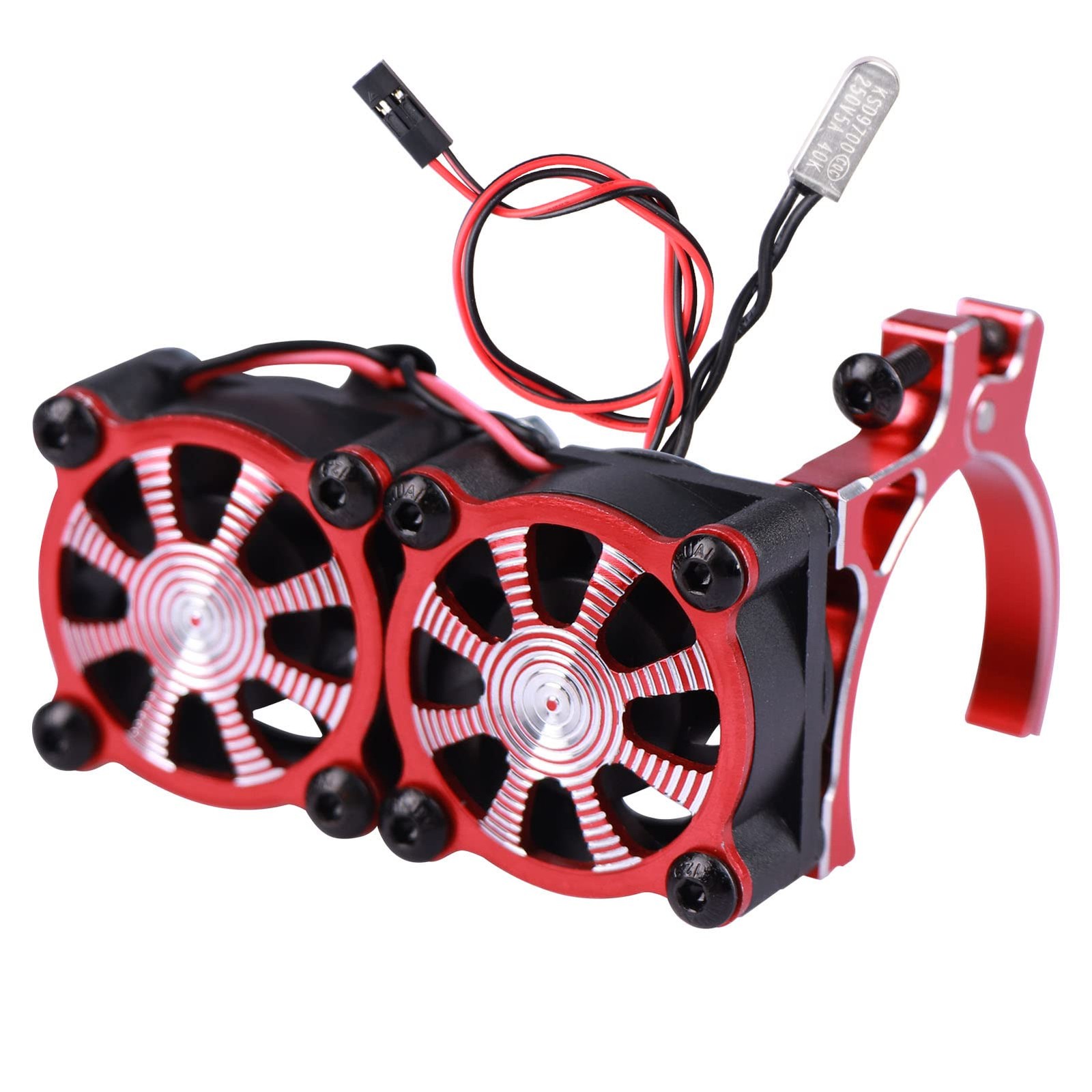 Aluminum 36mm-40mm RC Motor Heatsink w/Double Cooling Fans for 1/10 TRX4 SCX1...