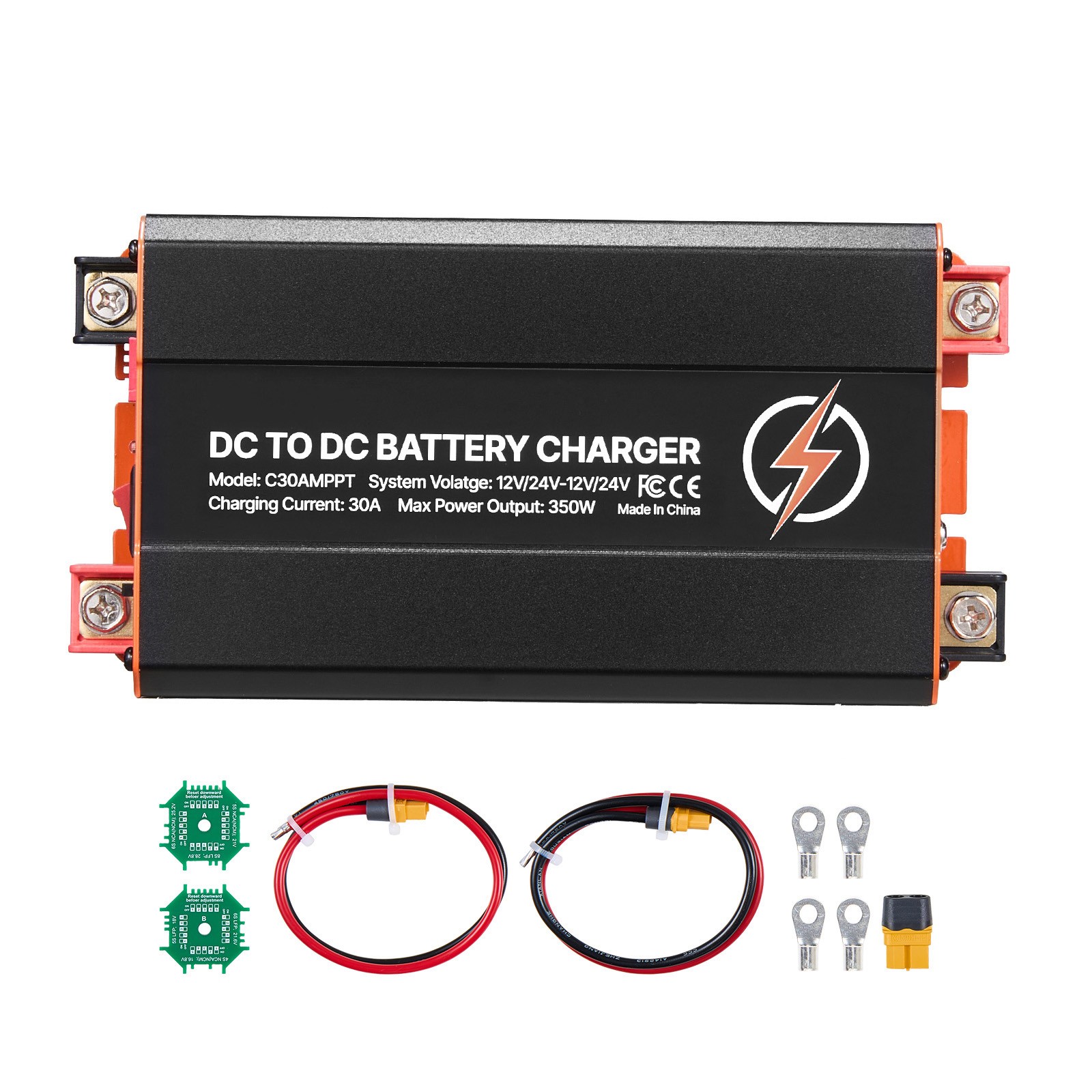 Uimoso 12V 30A DC to DC Battery Charger MPPT 350W On-Board Charger for Solar