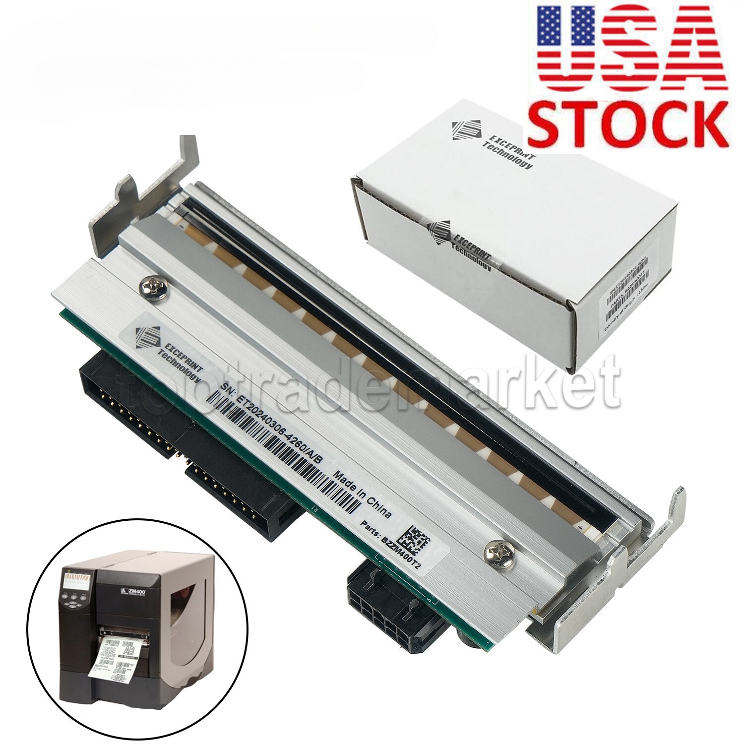 US 79800M Printhead Print Head for Zebra ZM400 Thermal Printer 203dpi Compatible