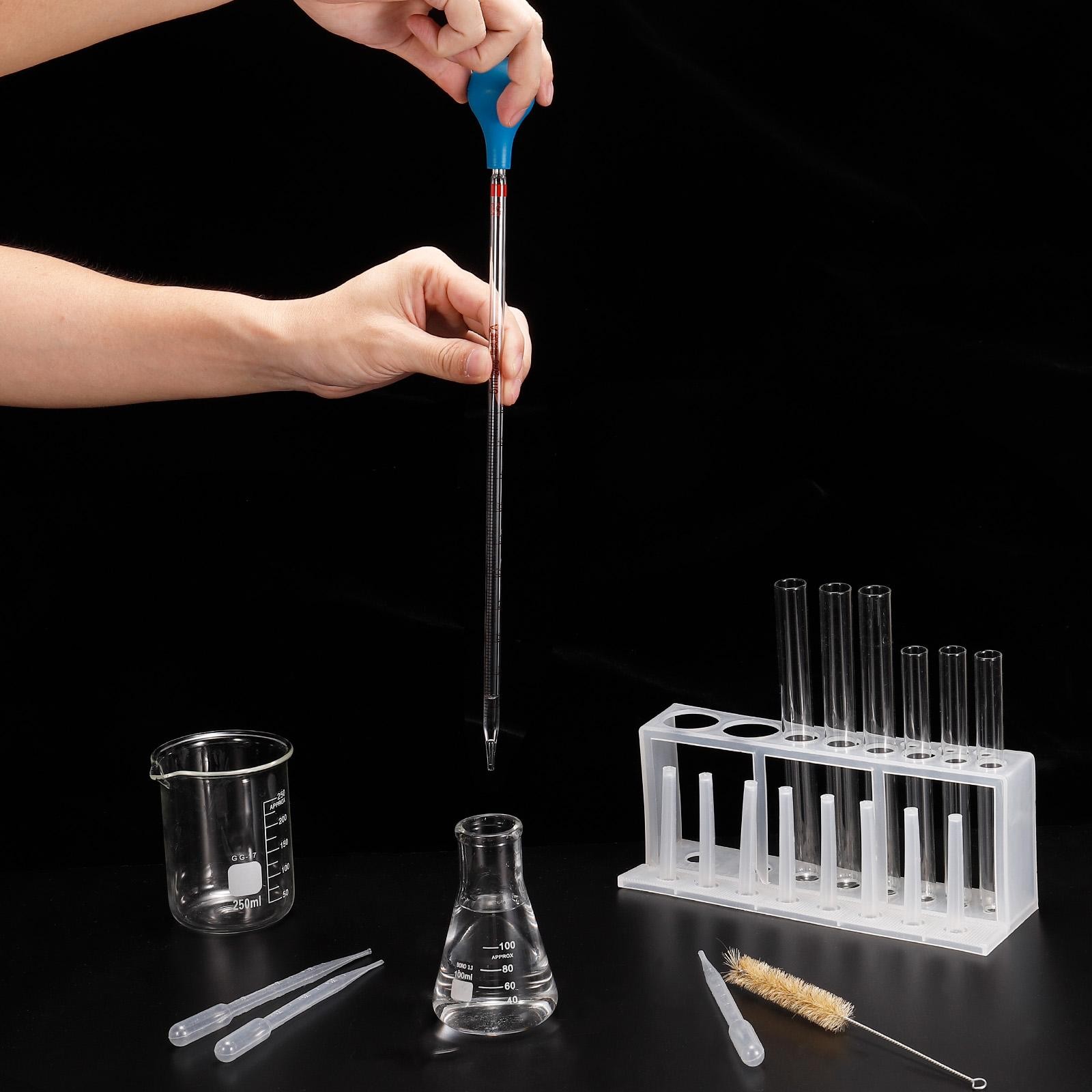 Graduated Dropper Pipettes Kit, 5ml Pipette with Rubber Cap, Clear