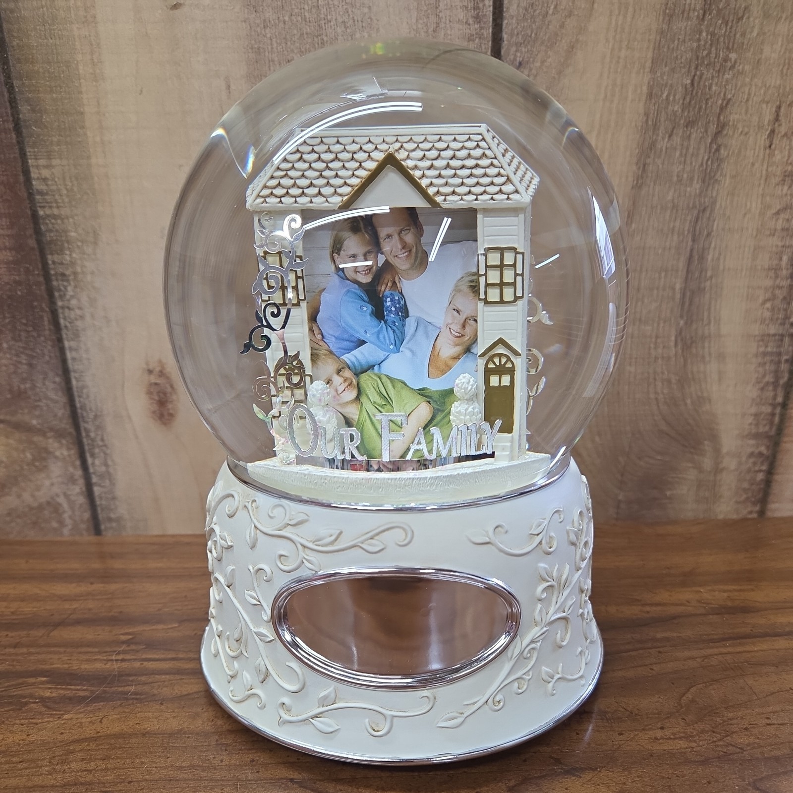 Danbury Falls Water Globe Co. "Our Family" Musical Globe, NEW In Box With Acc.