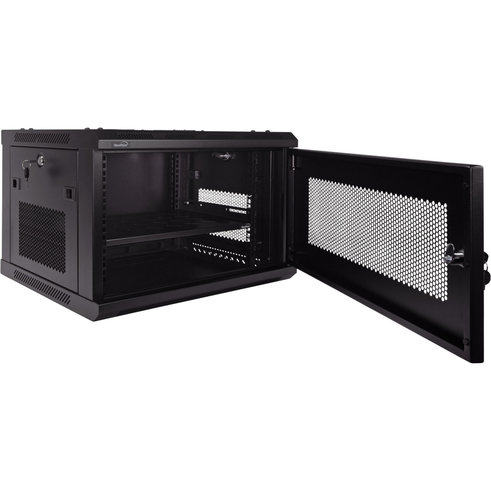 6U IT Wall Mount Network Server Data Cabinet Rack Perforated Door Lock w/shelf