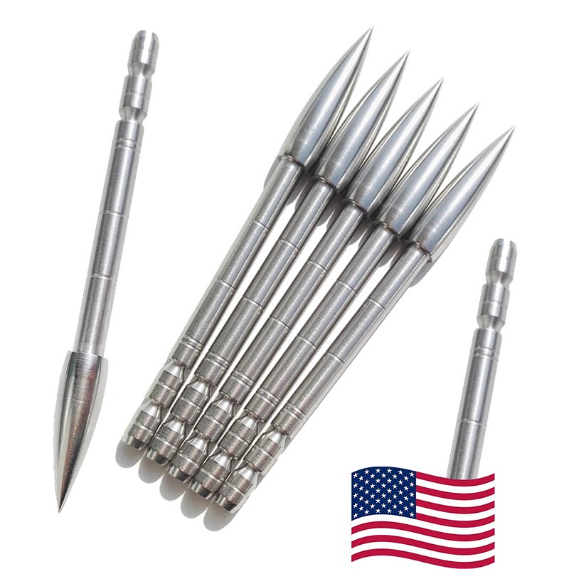 100-200Gr Arrowhead Stainless Steel Insert Points Tips ID4.2mm Archery Shoot 12x