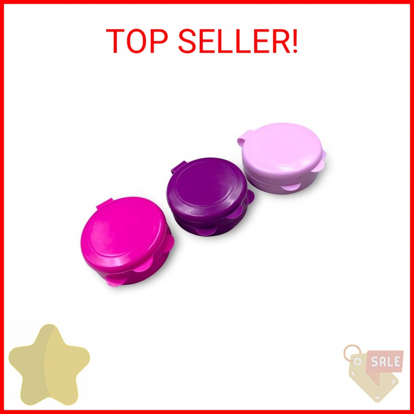 Deke Home - Pill Container Small, Round Pill Organizer, 3 Pack Single Pill Case