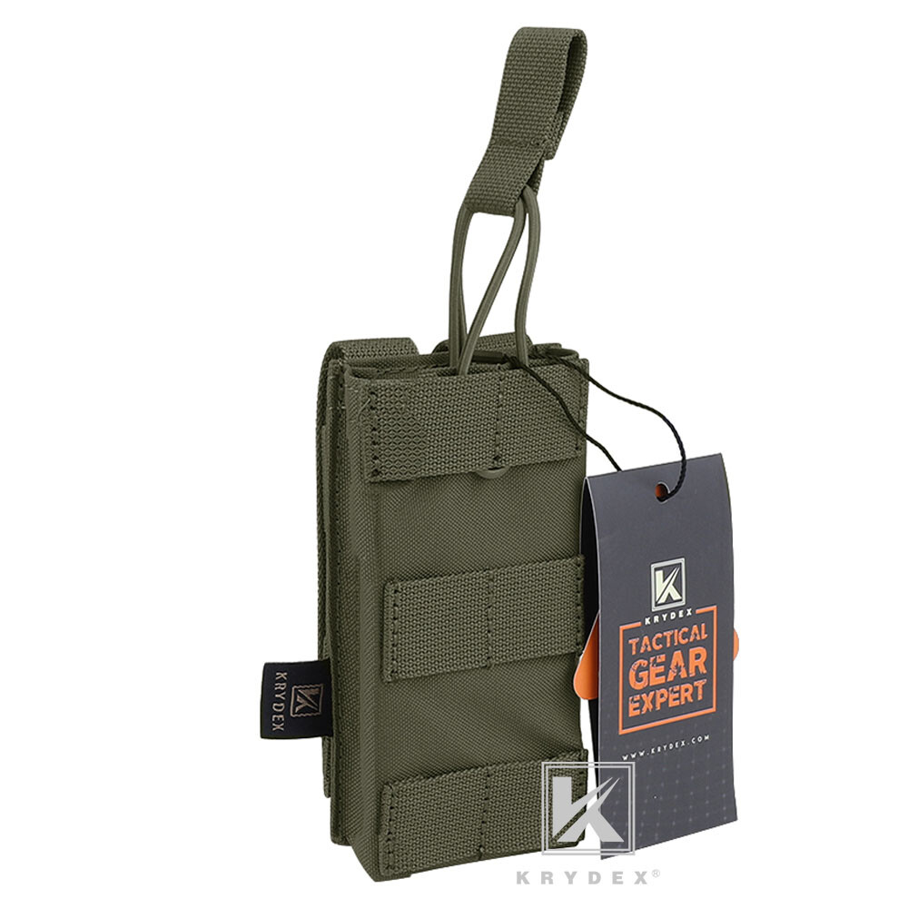 KRYDEX Single 5.56 .223 Mag Pouch Open Top Tactical Mag Carrier MOLLE Modular