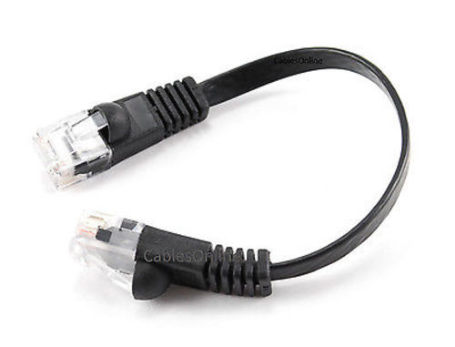 5-PACK 6 inch CAT6 Network UTP Ethernet RJ45 Flat-Design Patch Cable, Black