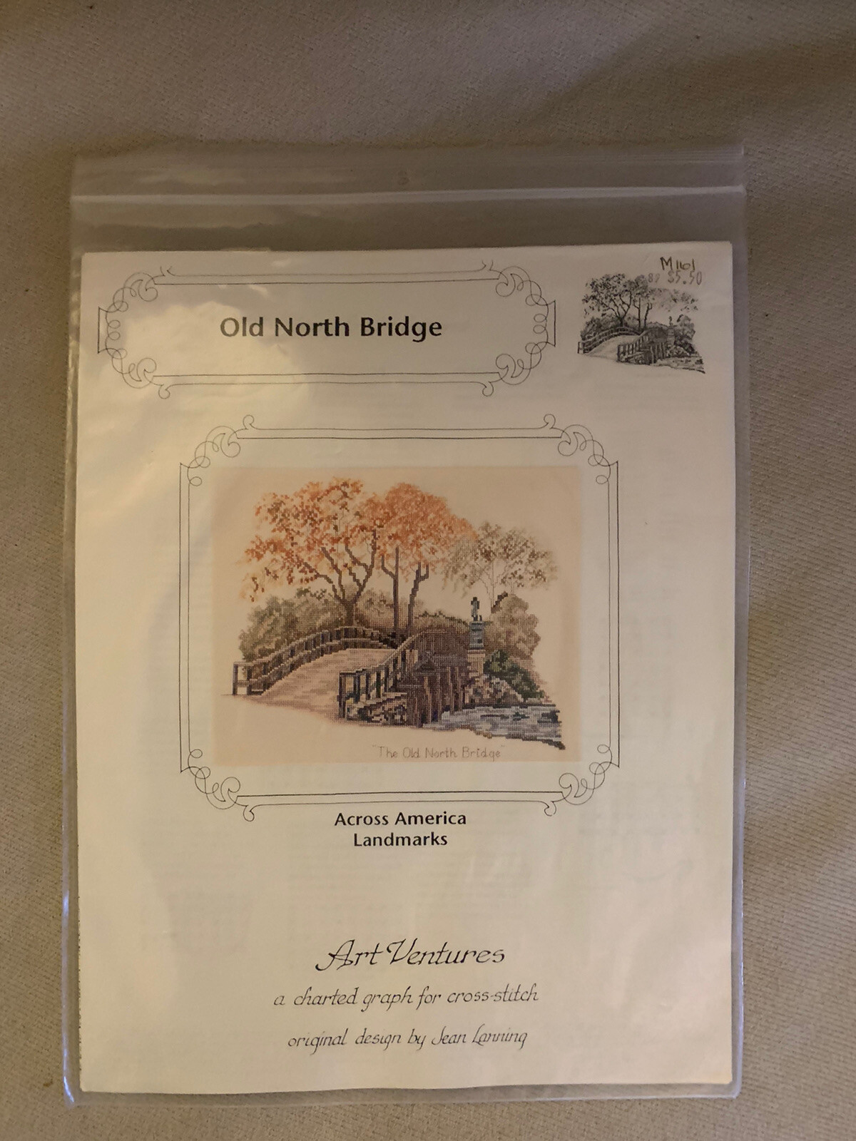 Art Ventures Old North Bridge Across America Cross Stitch Pattern New Retired