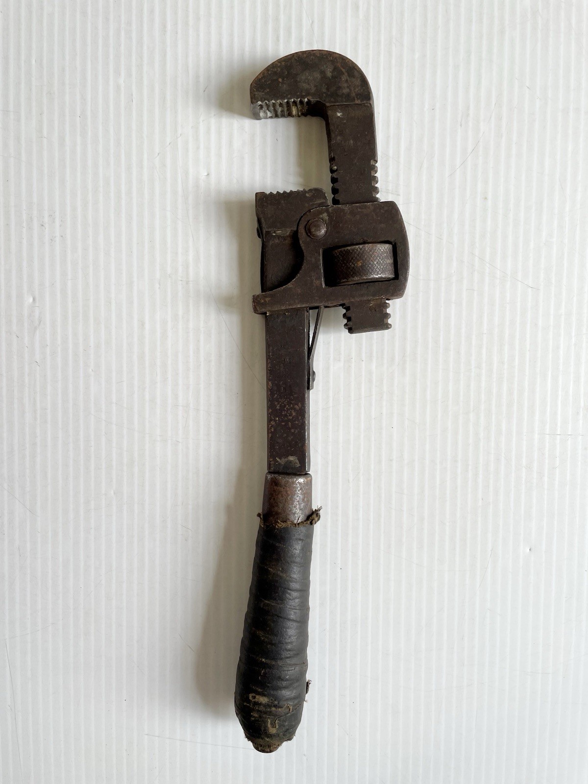Vintage Stillson 14” Pipe Wrench Taped Handle Oswego Tool Co USA