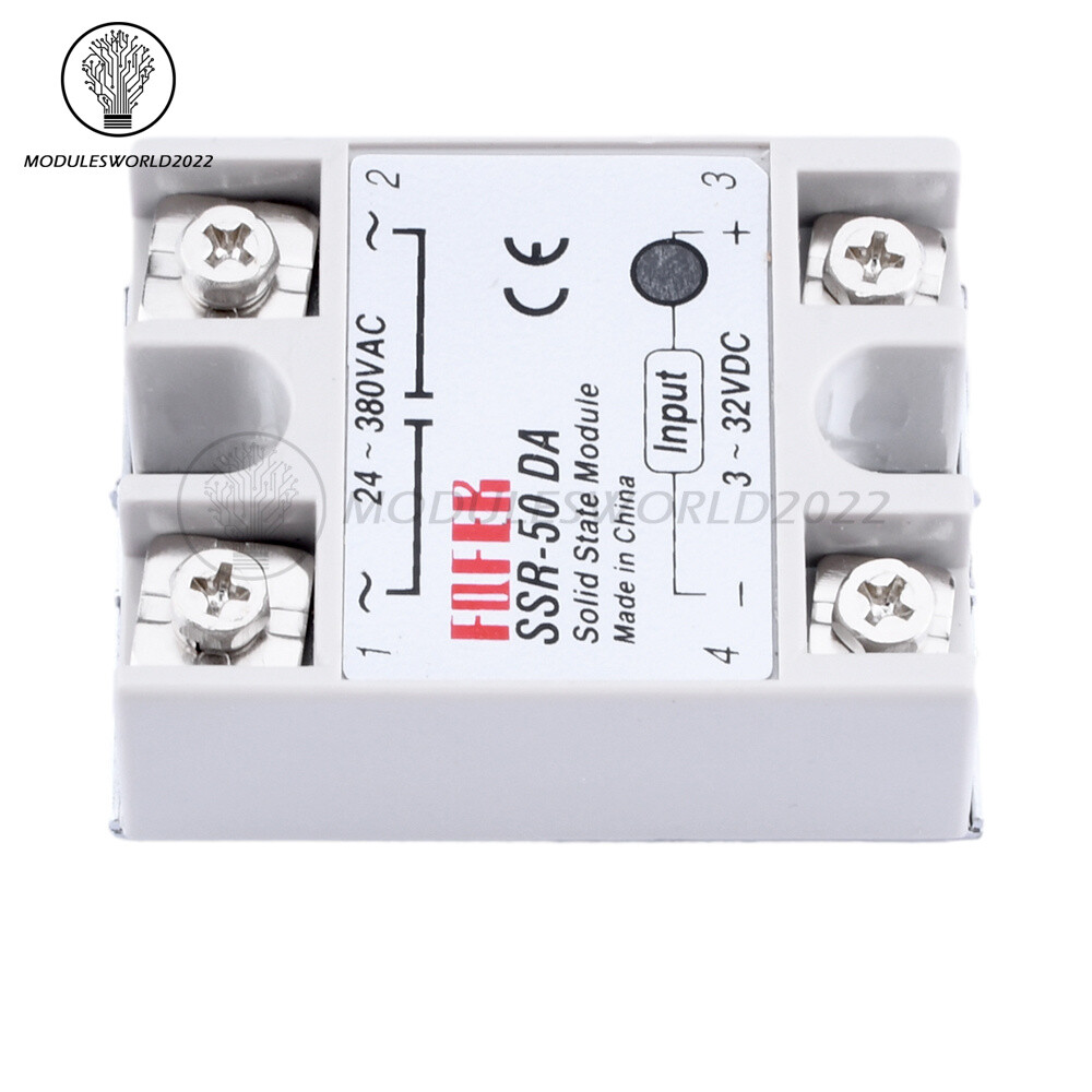 SSR-50DA 3V~32V DC to AC 24V~380V 50A 250V Solid State Relay Module