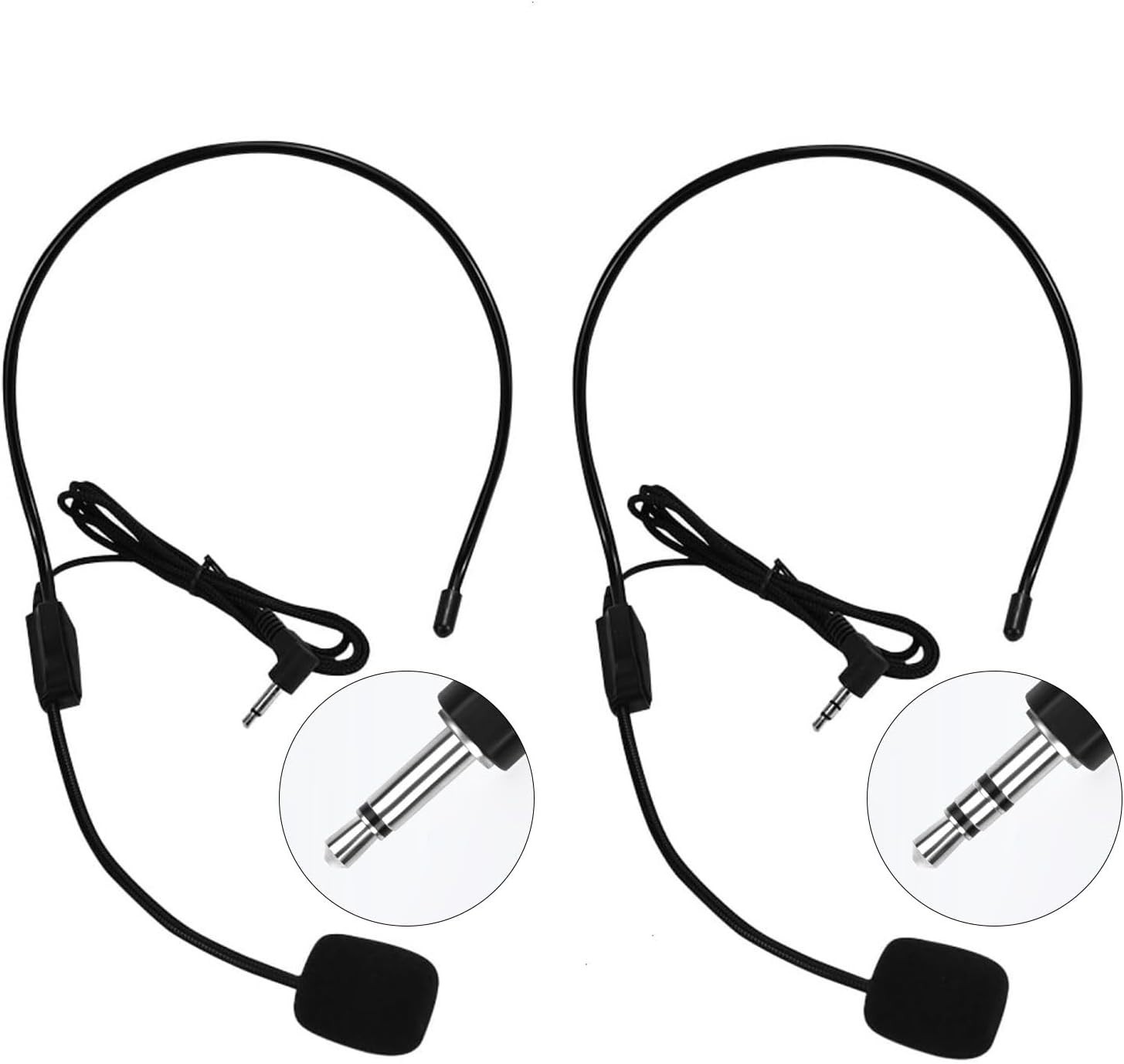 Comfortable and Adjustable Headset Microphones for Singers & Presenters - 2 Pack