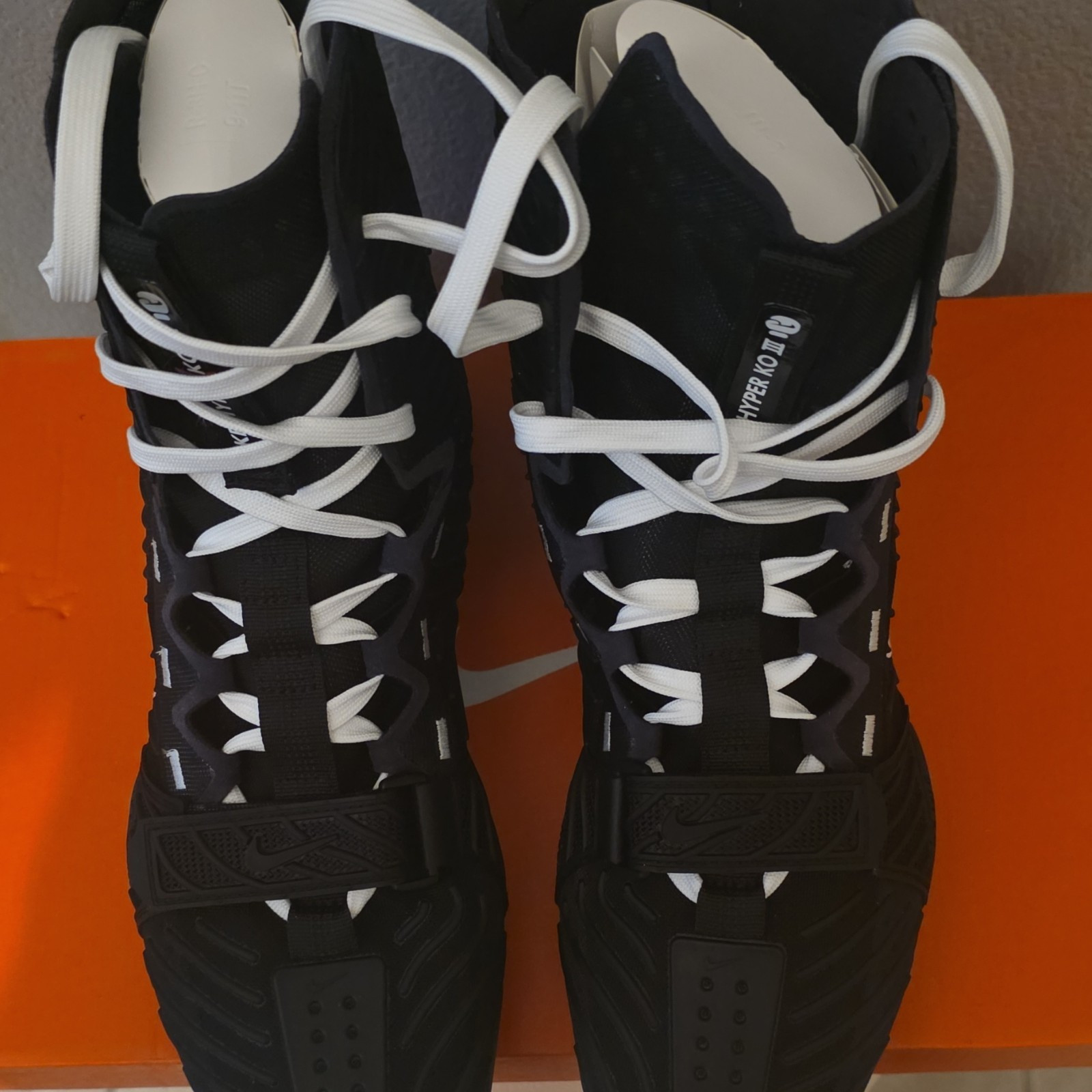 Nike HyperKO 3 High-Top Boxing Shoes Black White Adult Size 10.5-Boxing