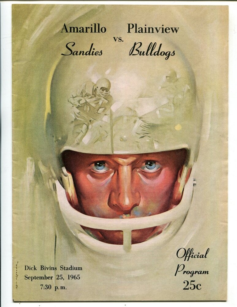 1965 Texas High School Football Program Amarillo Sandies v Monterey 10/1 49619