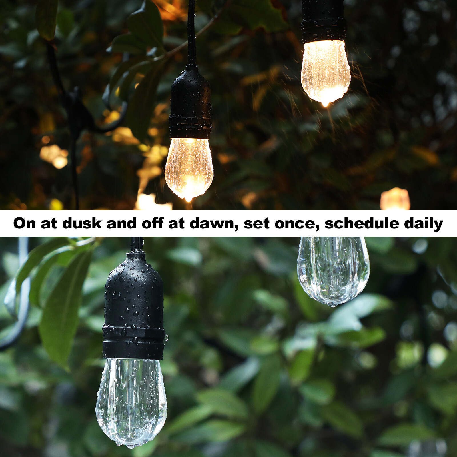 DEWENWILS Outdoor Light Timer Plug in Outlet Timer 2 Grounded Electrical Outlets