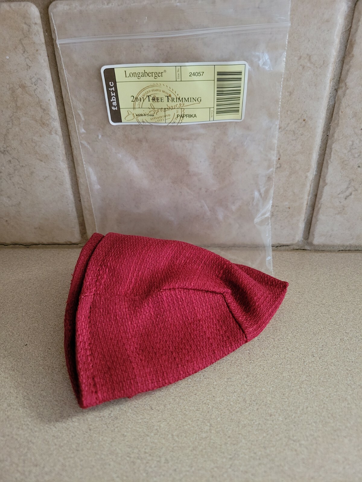 LONGABERGER 2011 PAPRIKA RED LITTLE HOLLY BERRY LINER ONLY * NIP * FREE SHIPPING