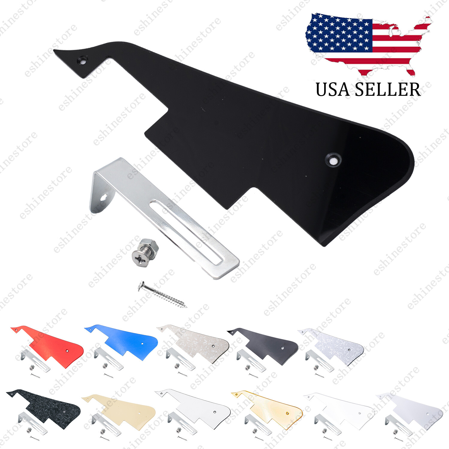 Multicolor Guitar Pickguard with Chrome Bracket Mounting Screws Set For Les Paul