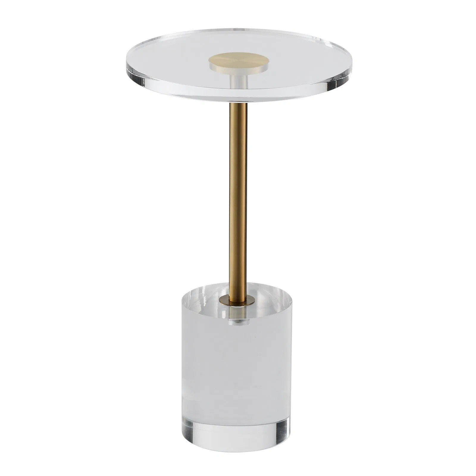 Clear Acrylic End Table, Acrylic Side Table with a Solid Base, 11.9 x 11.9 inch