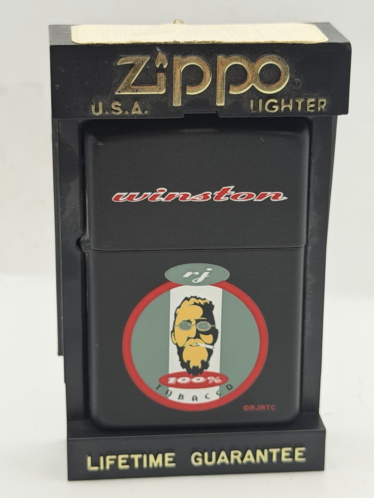 Rare Vintage 1995 Winston Cigarettes RJ Black Matte Zippo Lighter New  B49 *READ