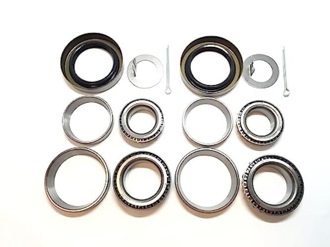 (Set of 2) WPS 3500# Trailer Axle Bearing Kit L68149 L44649 Grease Seal 10-19