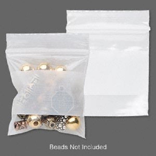 100 ct Plastic Ziploc resealable Bags- Clear or White Block- 1x1,2x2,3x3
