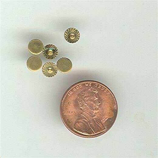 144 VINTAGE BRASS DIAMOND CUT UNSET 5mm. PLAQUES Z605