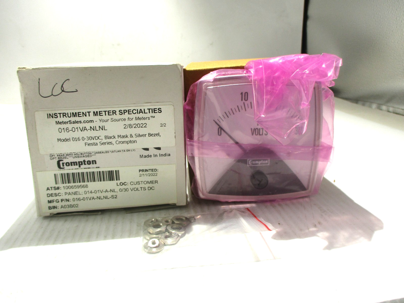 NEW CROMPTON 016-01VA-NLNL PANEL VOLTS VOLTMETER 0-30 VOLT