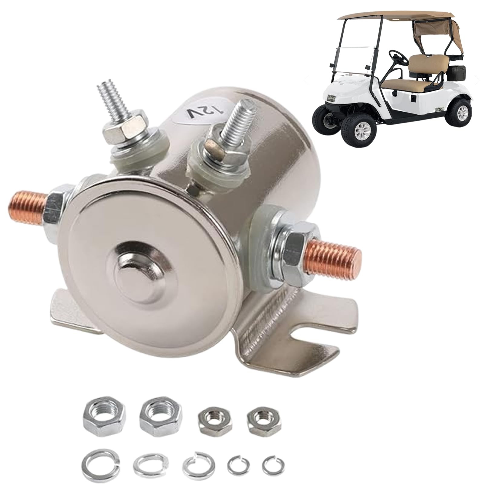 12V Continuous Duty 300A Solenoid Relay Switch 4 Terminal for Marine Golf Cart