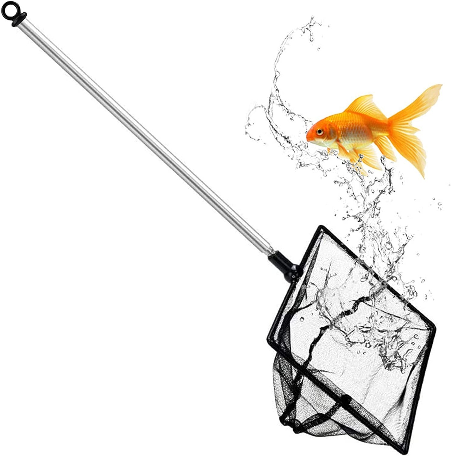 Aquarium Fish Net, 5 Inch Fine Mesh Fish Tank with Extendable 9-24 inch Long ...