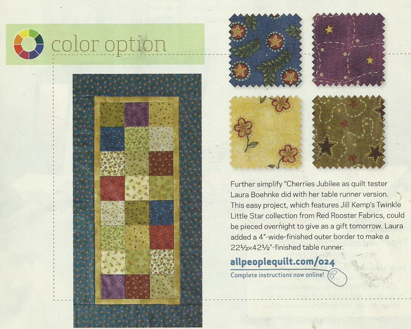 C0627 CHERRIES JUBILEE QUILT PATTERN/INSTRUCTIONS