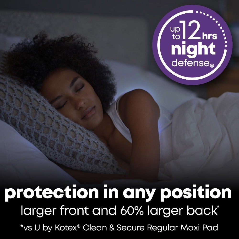 U by Clean & Secure Overnight Maxi Pads, 40 Count