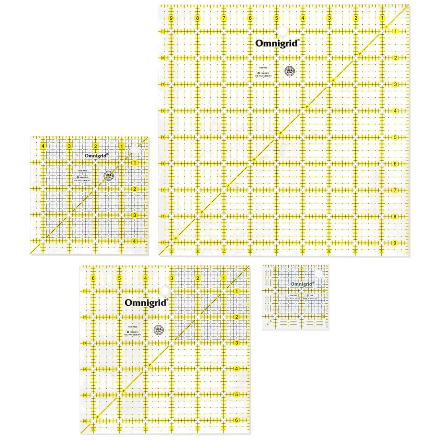 Quilting Ruler Set 4-Pack 2.5", 4.5", 6.5", 9.5"