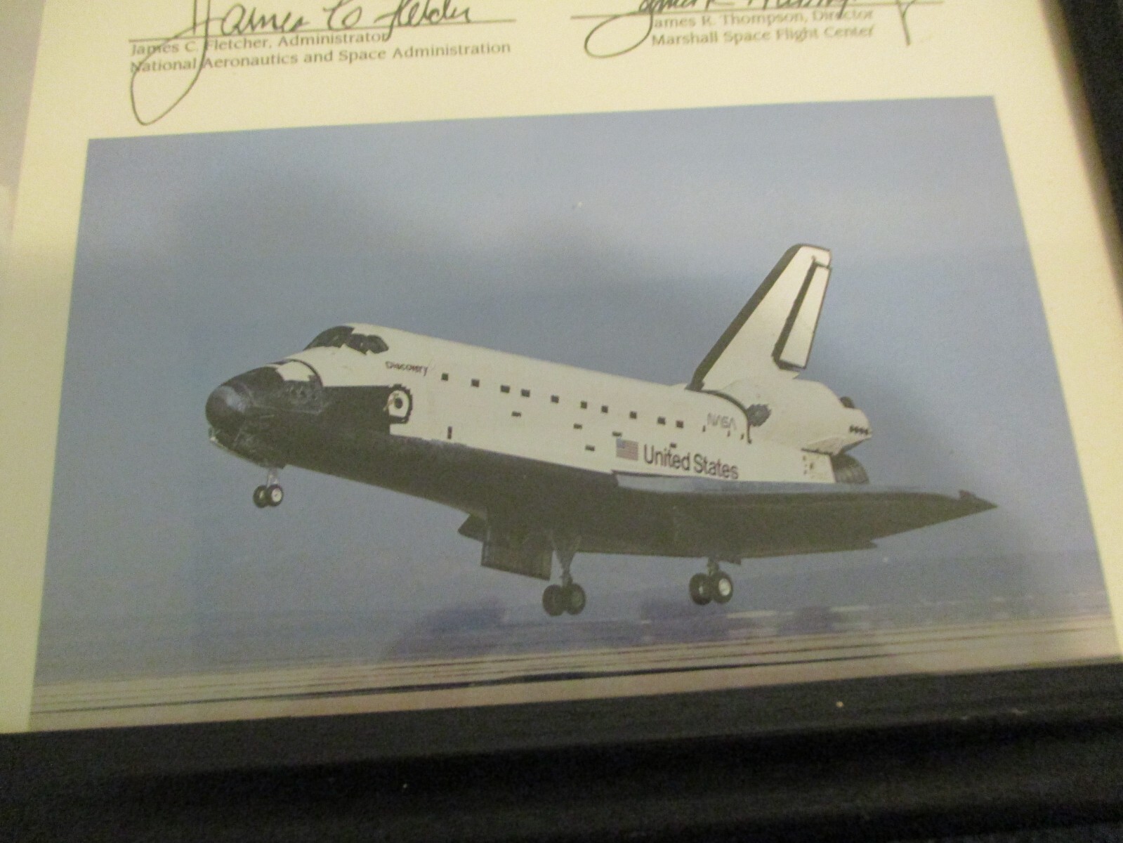 NASA SPACE SHUTTLE DISCOVERY STS-26 FLOWN FLAG CERTIFICATE "RETURN TO FLIGHT"