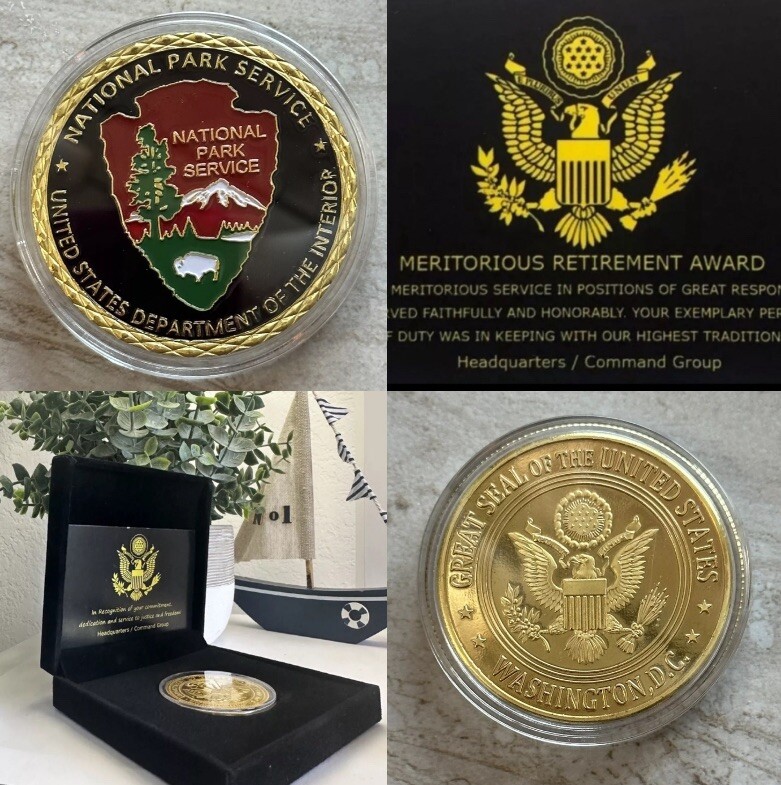 United States National Park Service Challenge Coin, With Retirement Award