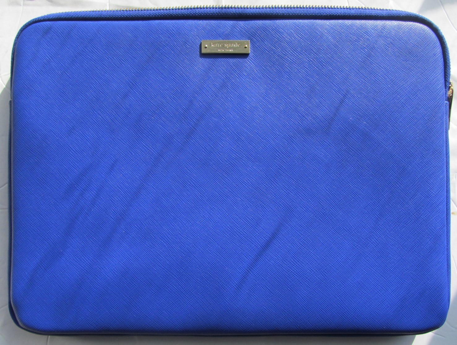 KATE SPADE BLUE PADDED LAPTOP TABLET SLEEVE CASE 13.5” x 10”