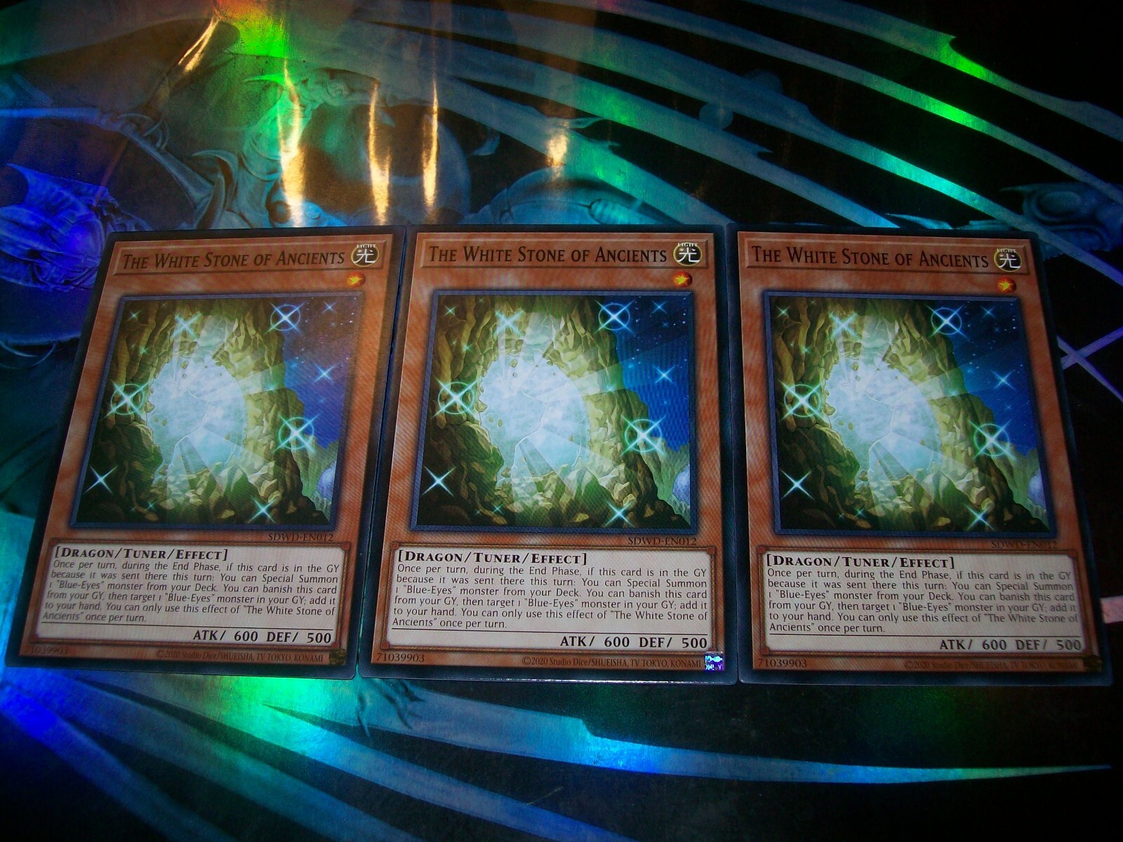 3x The White Stone of Ancients 1st Edition Common SDWD-EN012 Yu-Gi-Oh!
