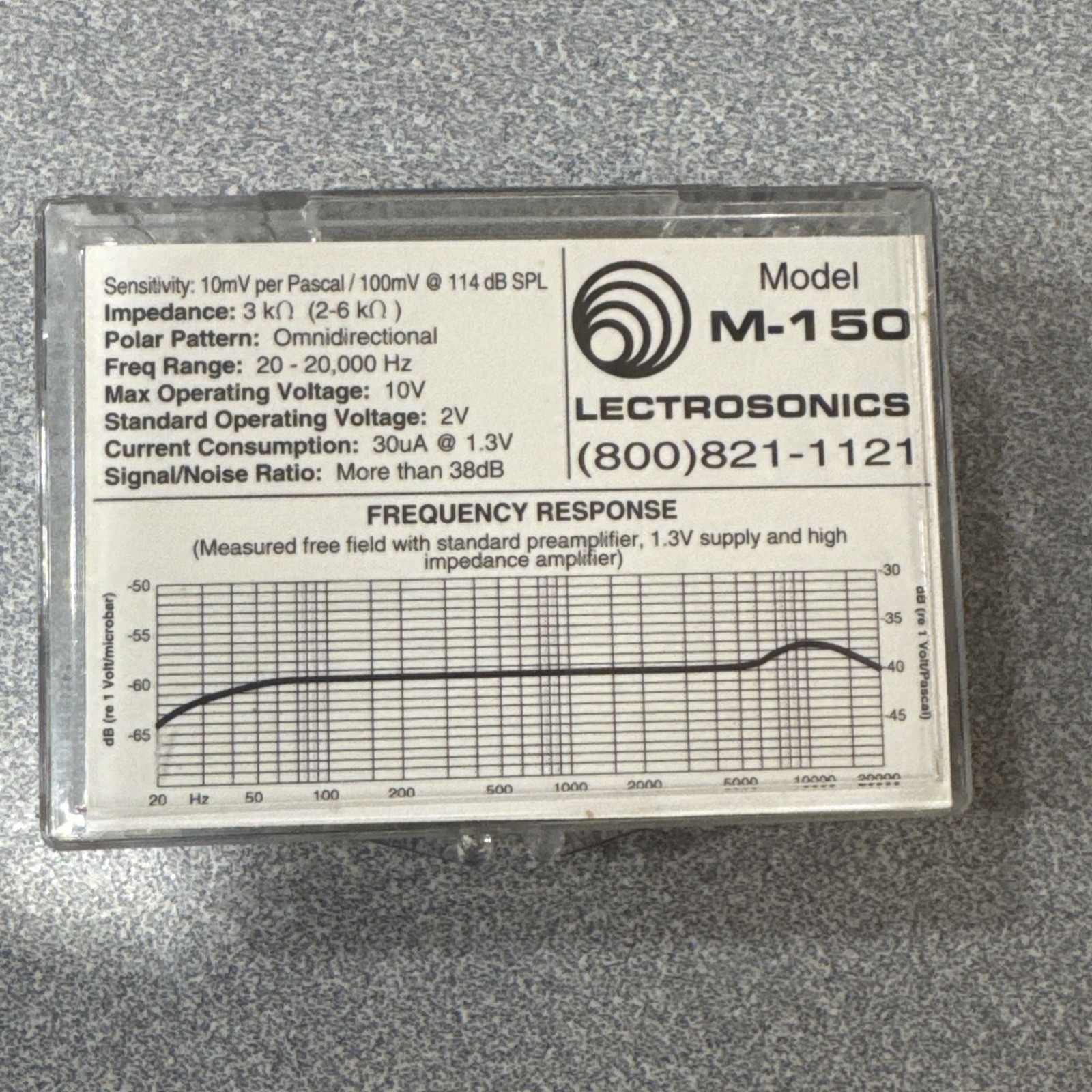 Lectrosonics M-150 Omnidirectional Lavalier Microphone.