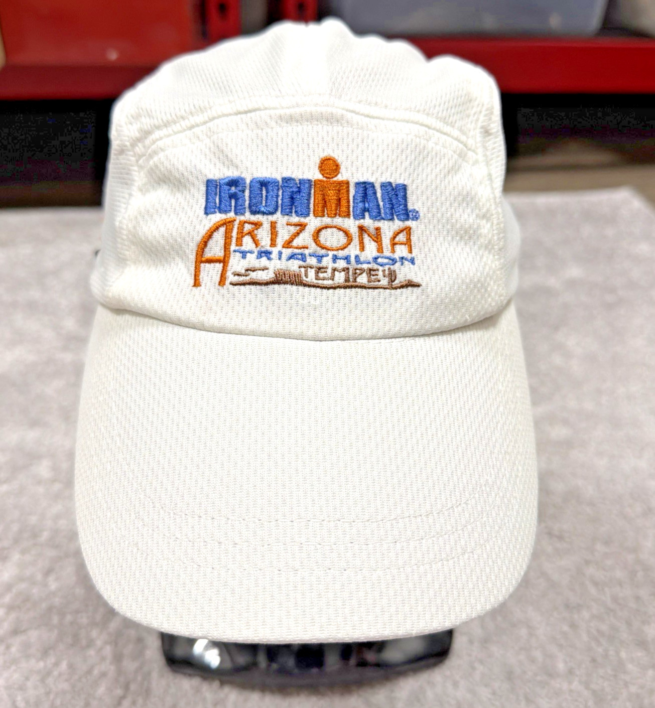 Vtg Ironman Triathlon Tempe Arizona Men's OSFA Mesh Panel Hat Embroidered White