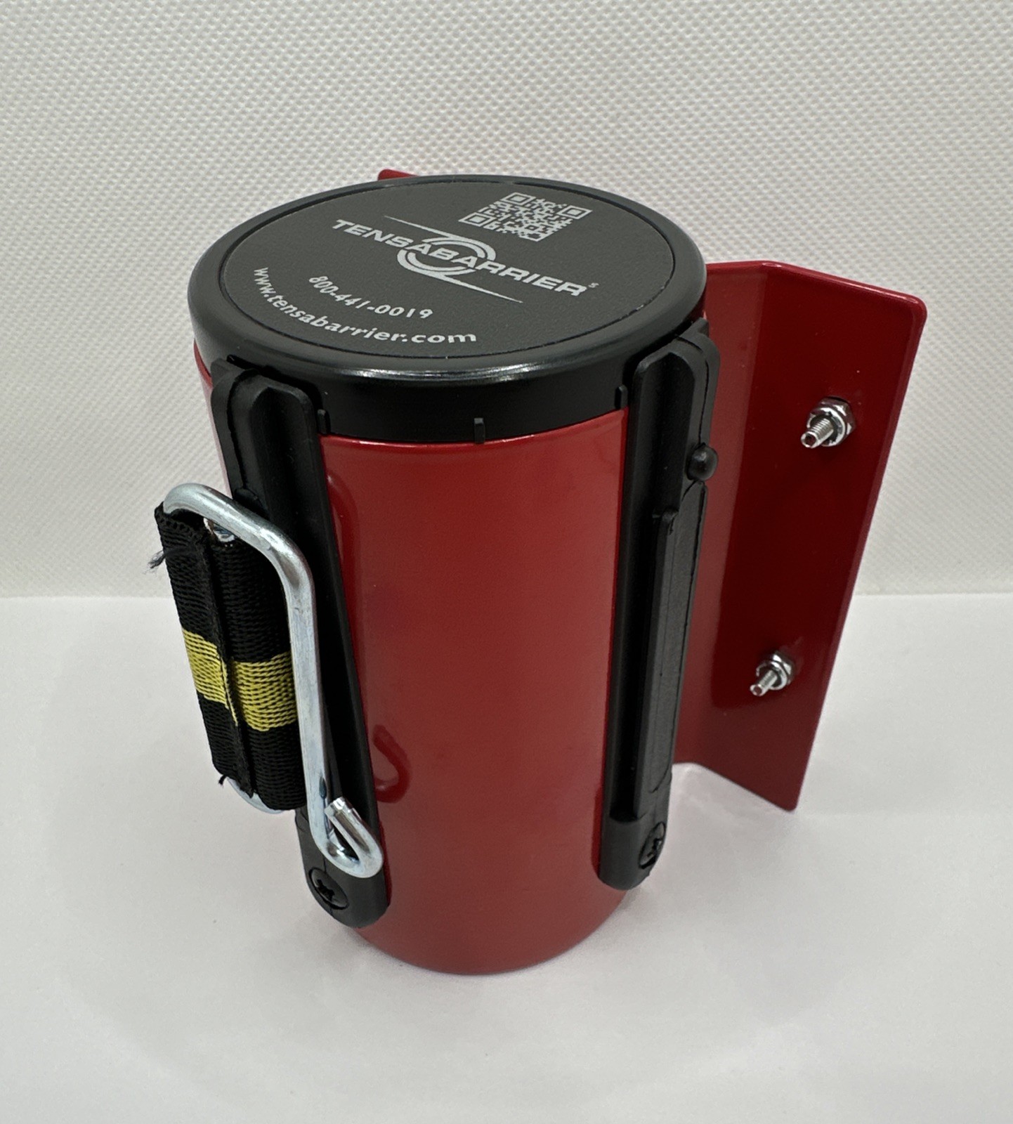 Tensabarrier Retractable Belt Barrier Red / Black/yellow Line 2” x 7 ft Wall