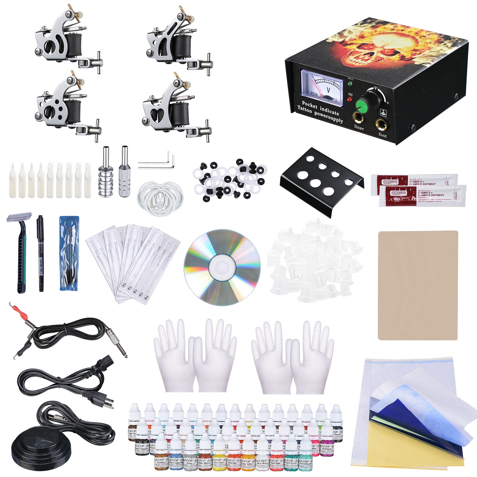 Complete Pro Tattoo Kit w/40 Inks