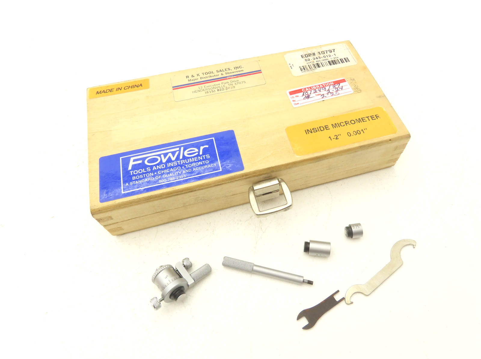 Fowler 52-243-012-1 Inside Micrometer Bore Gage 1-2" Range Extension Rod