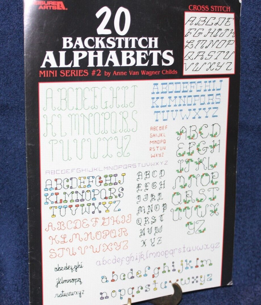 Leisure Arts 20 Backstitch Alphabets Pattern Leaflet