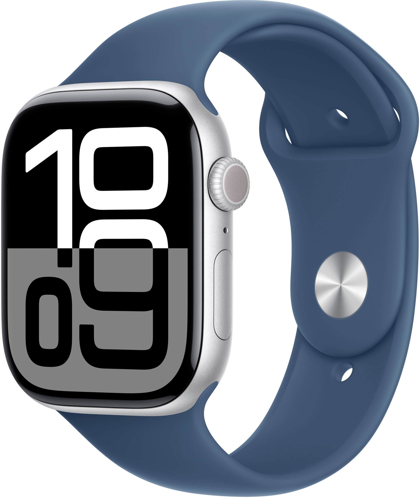 Apple Watch Gen 10 Series 10 46mm Silver Aluminum - Denim Sport Band MWWM3LW/A