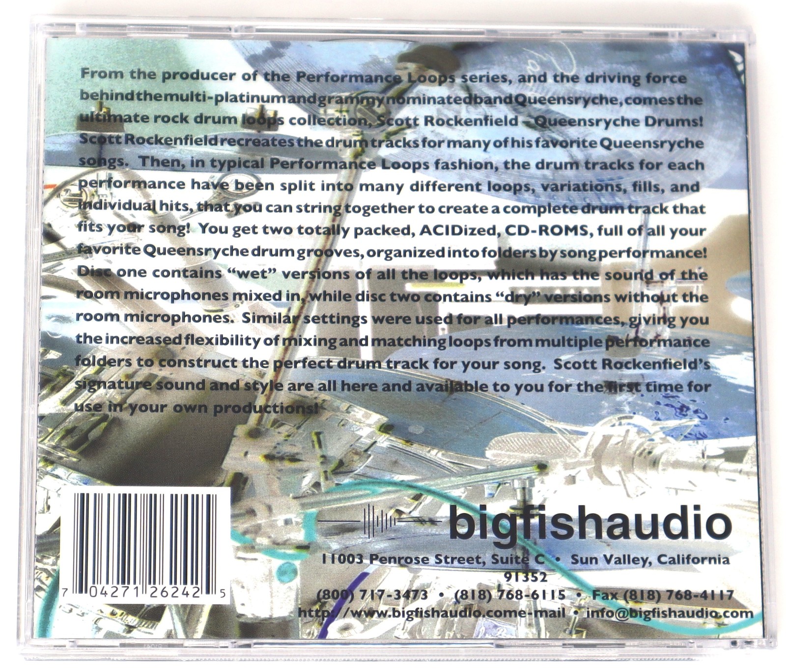 Big Fish Audio Queensryche Drums Sample Library/Sound Library/Sampling Double CD